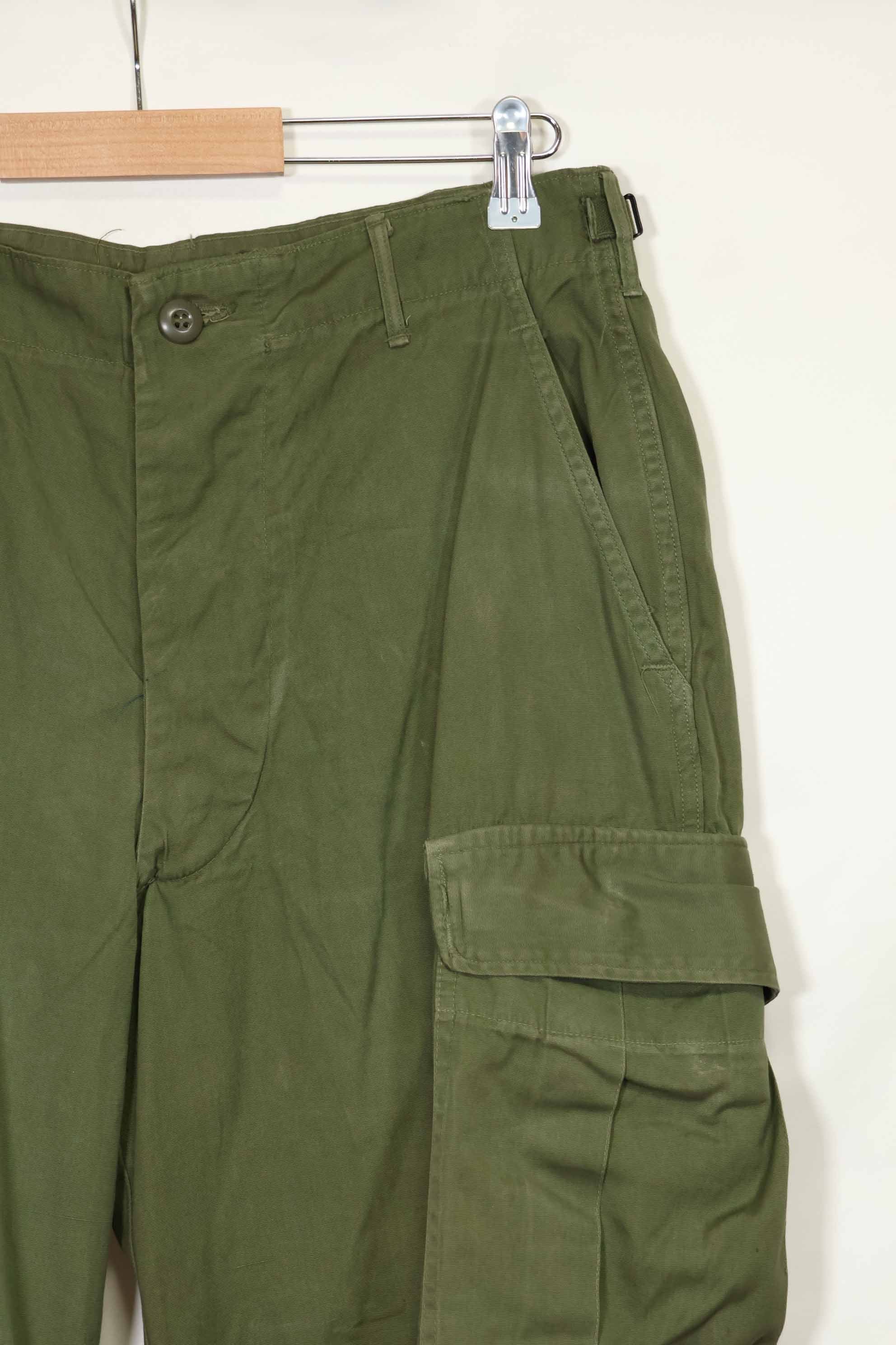 Estimated 1967 Contract 3rd Model Non Ripstop Jungle Fatigue Pants M-R Good Condition Used