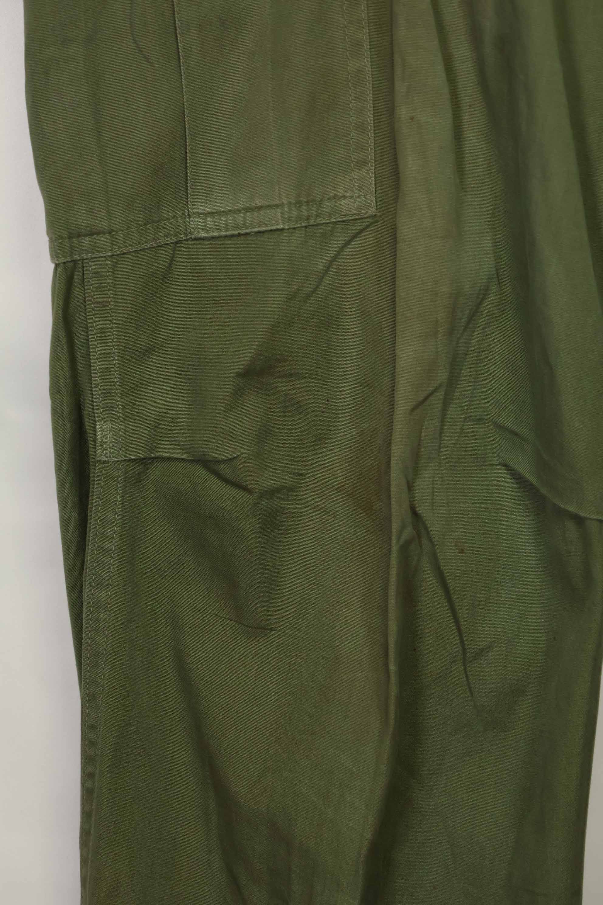 Estimated 1967 Contract 3rd Model Non Ripstop Jungle Fatigue Pants M-R Good Condition Used