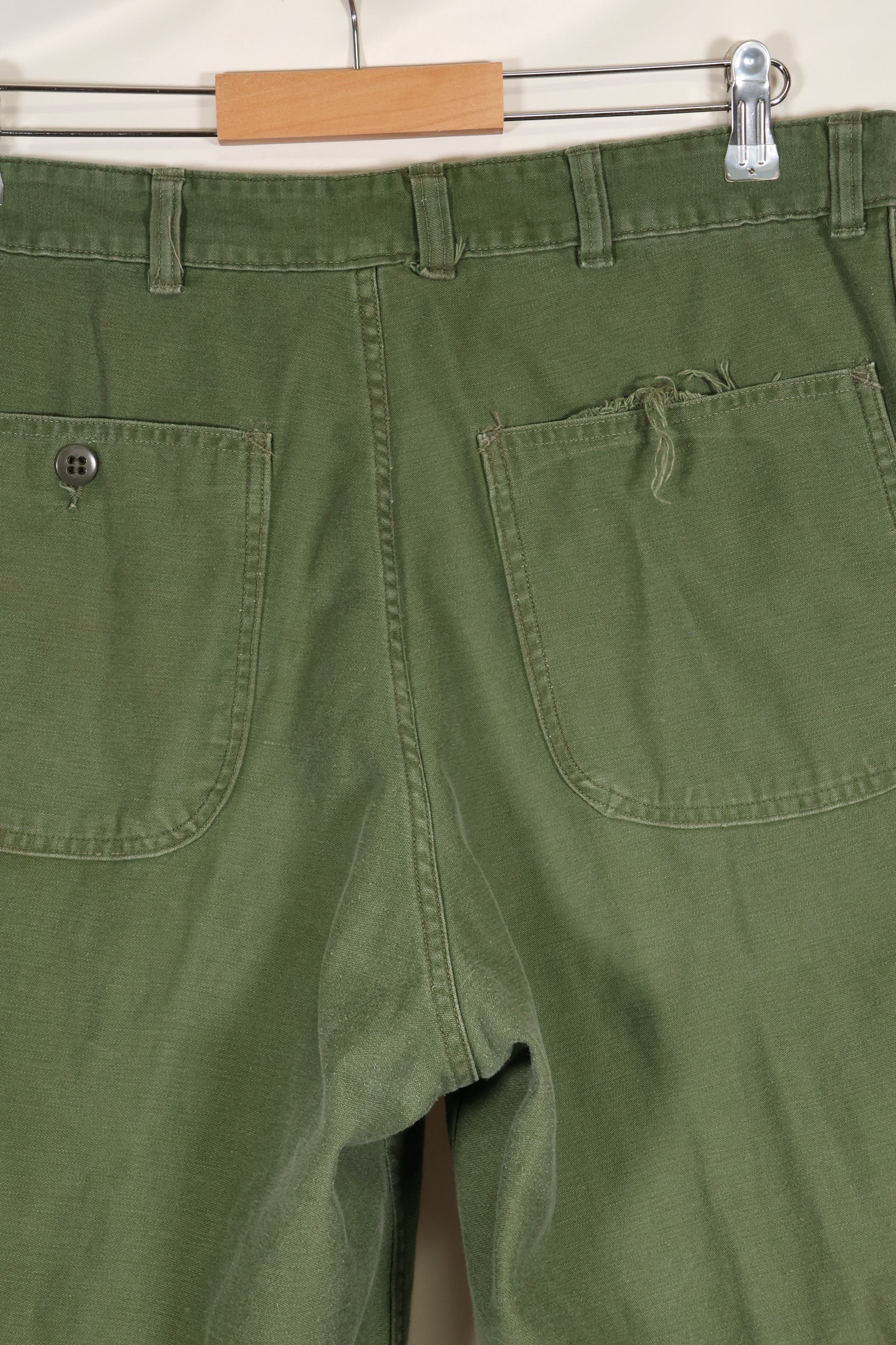 1950s-60s estimated 34 USMC P-56 utility pants, used with fading.