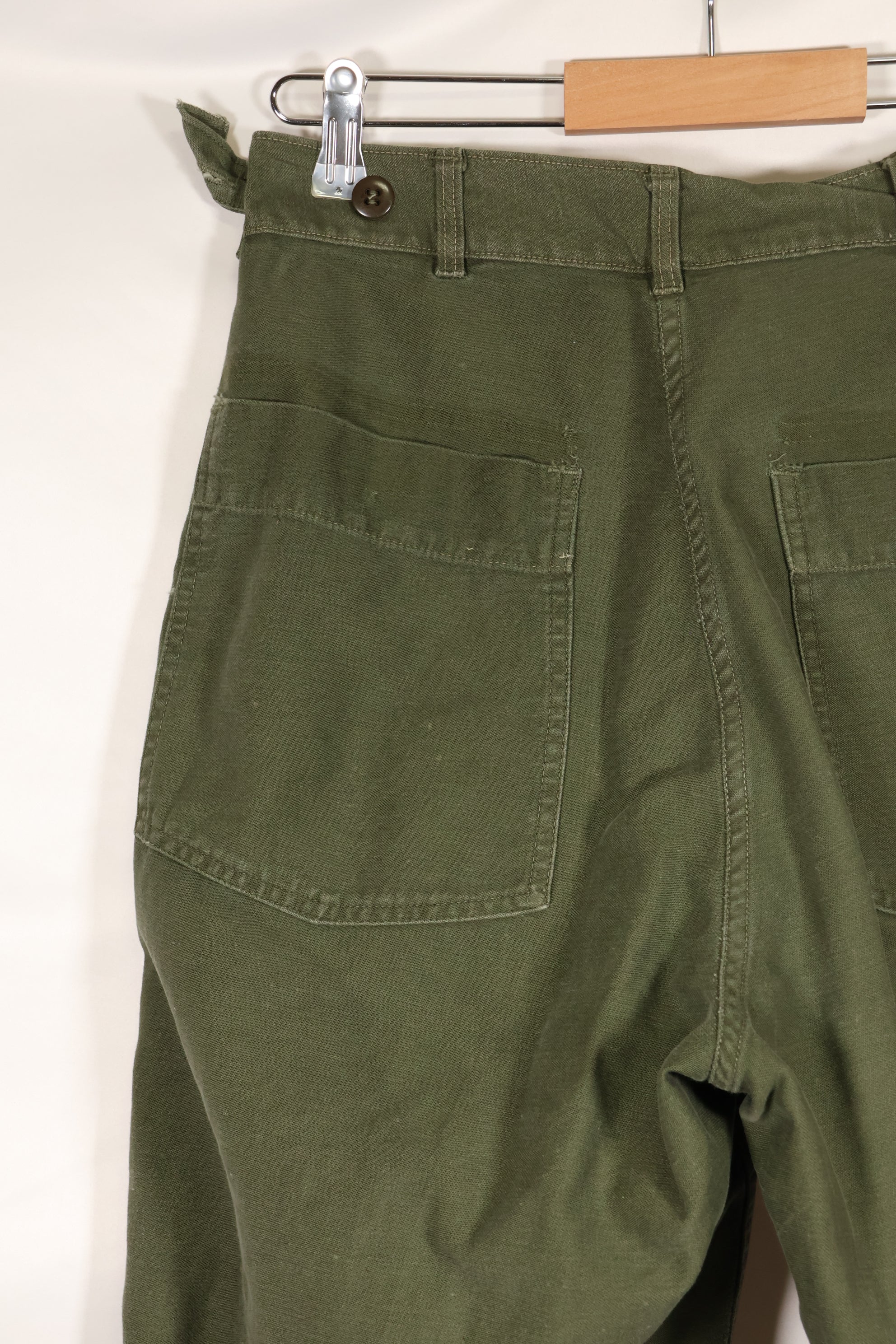 Early 1960s, estimated 34 OG-107 utility pants, baker pants, used.