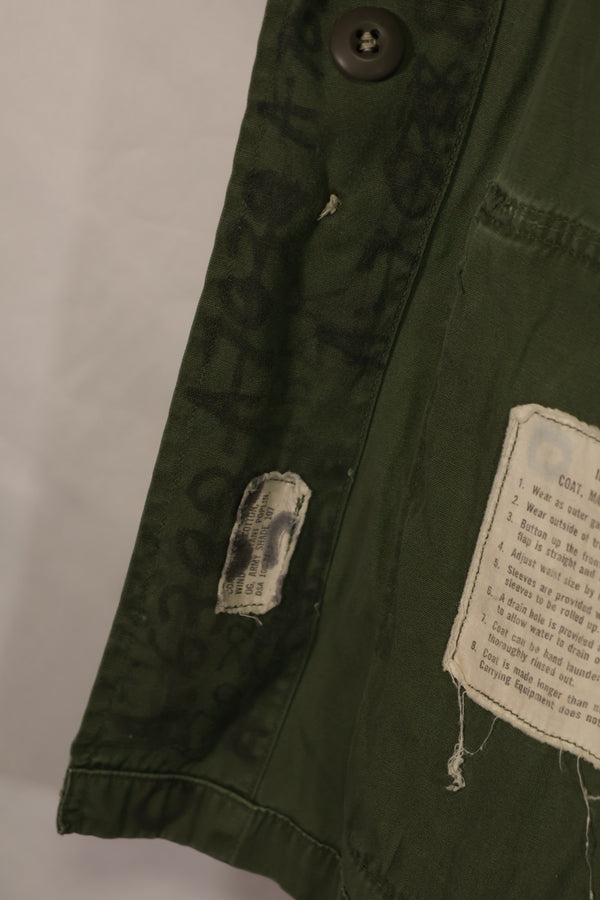 Real 2nd Model Jungle Fatigue Jacket without epaulettes, used.