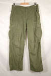 1968 Contract S-R 4th Model Jungle Fatigue Pants, used with fading and repairs.
