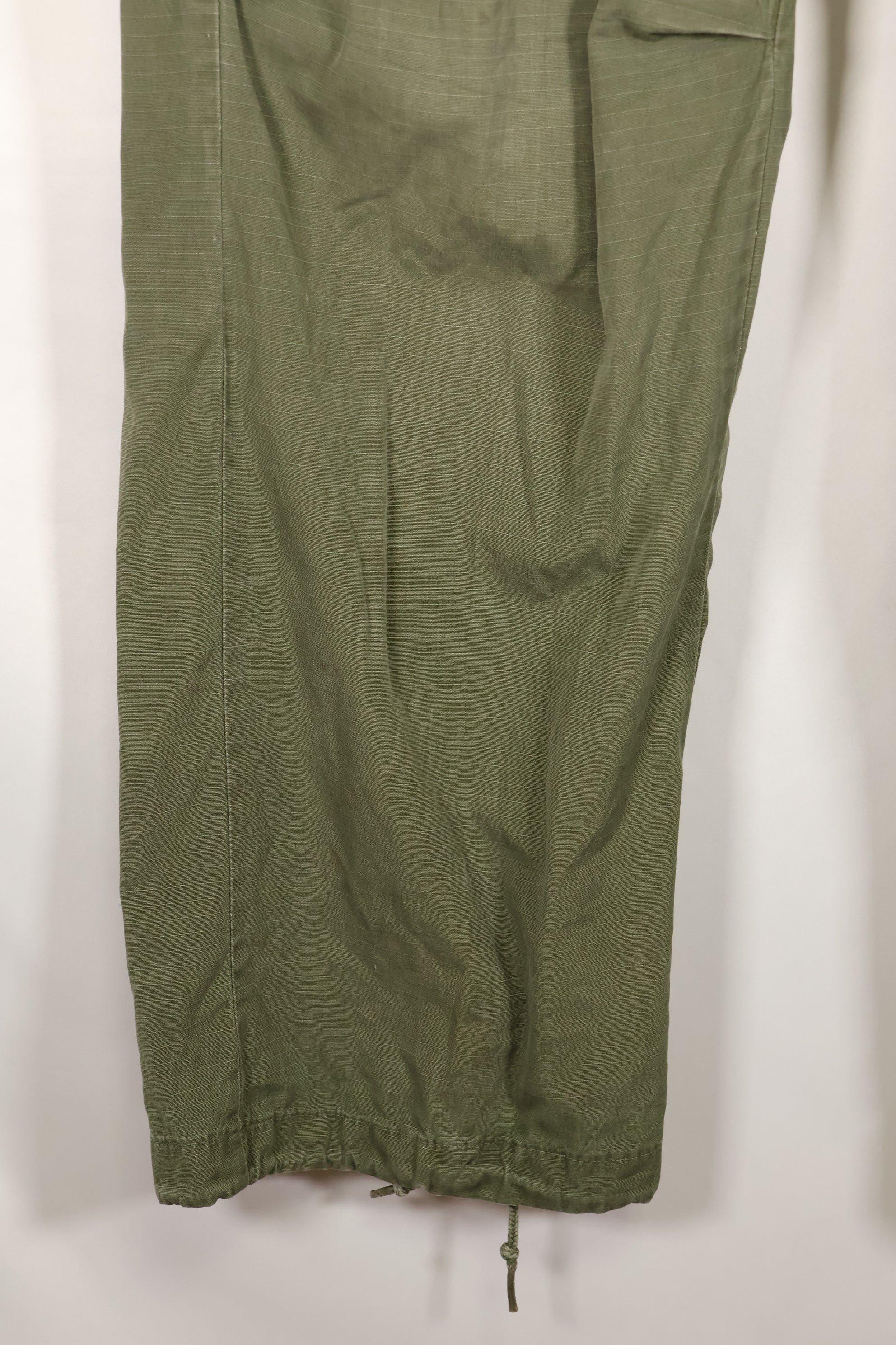 1968 Contract S-R 4th Model Jungle Fatigue Pants, used with fading and repairs.