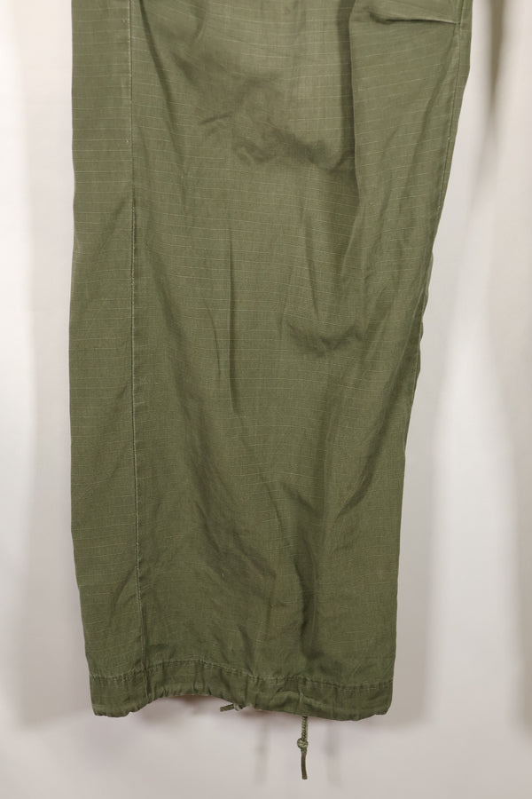 1968 Contract S-R 4th Model Jungle Fatigue Pants, used with fading and repairs.