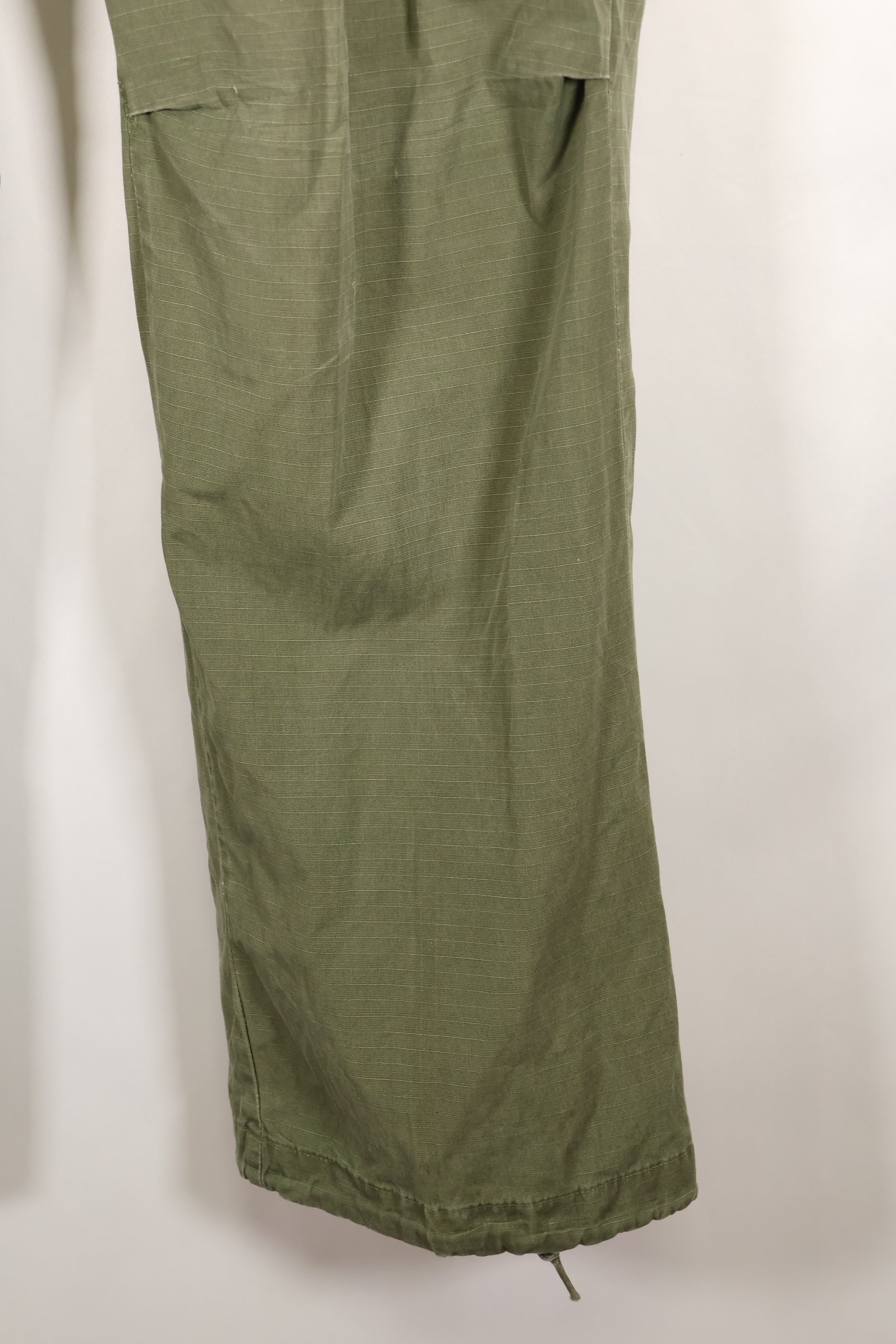 1968 Contract S-R 4th Model Jungle Fatigue Pants, used with fading and repairs.