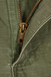 1968 Contract S-R 4th Model Jungle Fatigue Pants, used with fading and repairs.