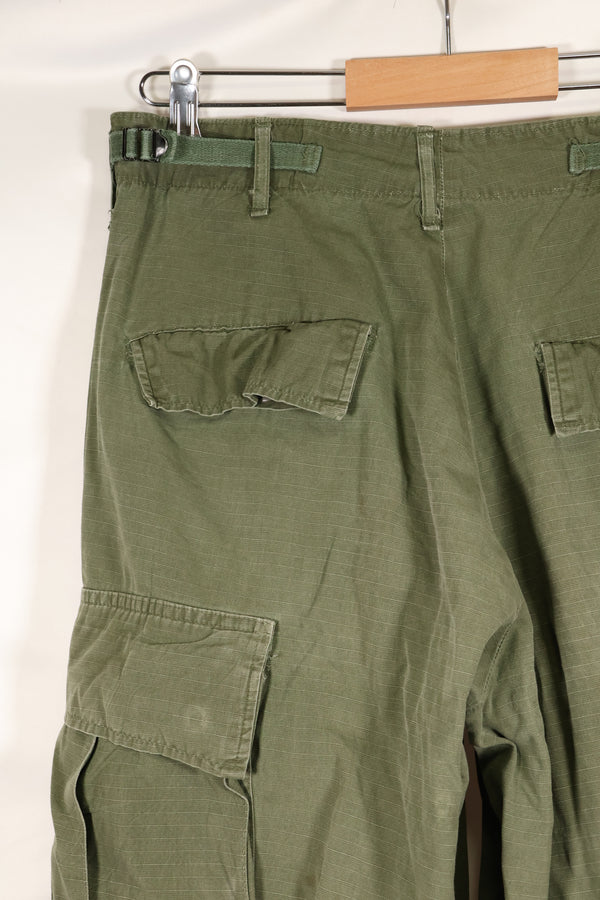 1968 Contract S-R 4th Model Jungle Fatigue Pants, used with fading and repairs.