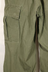 1968 Contract S-R 4th Model Jungle Fatigue Pants, used with fading and repairs.