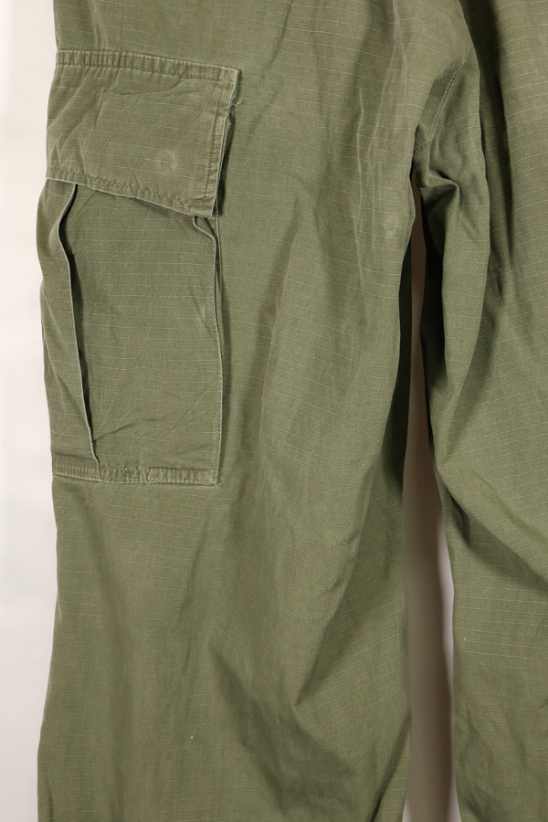 1968 Contract S-R 4th Model Jungle Fatigue Pants, used with fading and repairs.