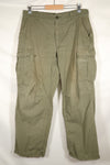 1969 Contract M-R 4th Model Jungle Fatigue Pants, stained, faded, used.