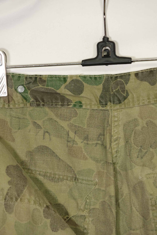 1970s civilian frogskin camouflage hunting pants, used.