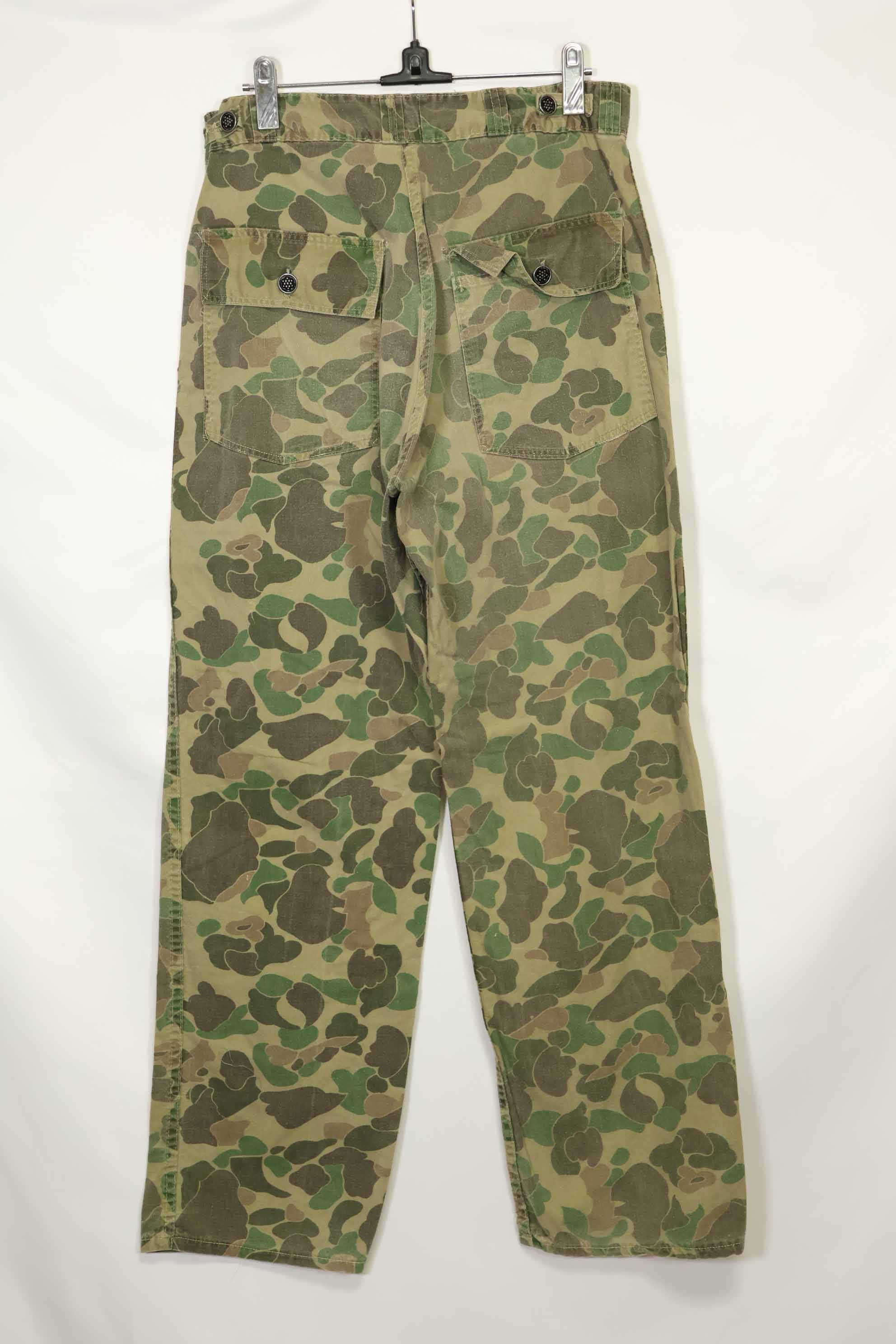 1970s civilian frogskin camouflage hunting pants, used.