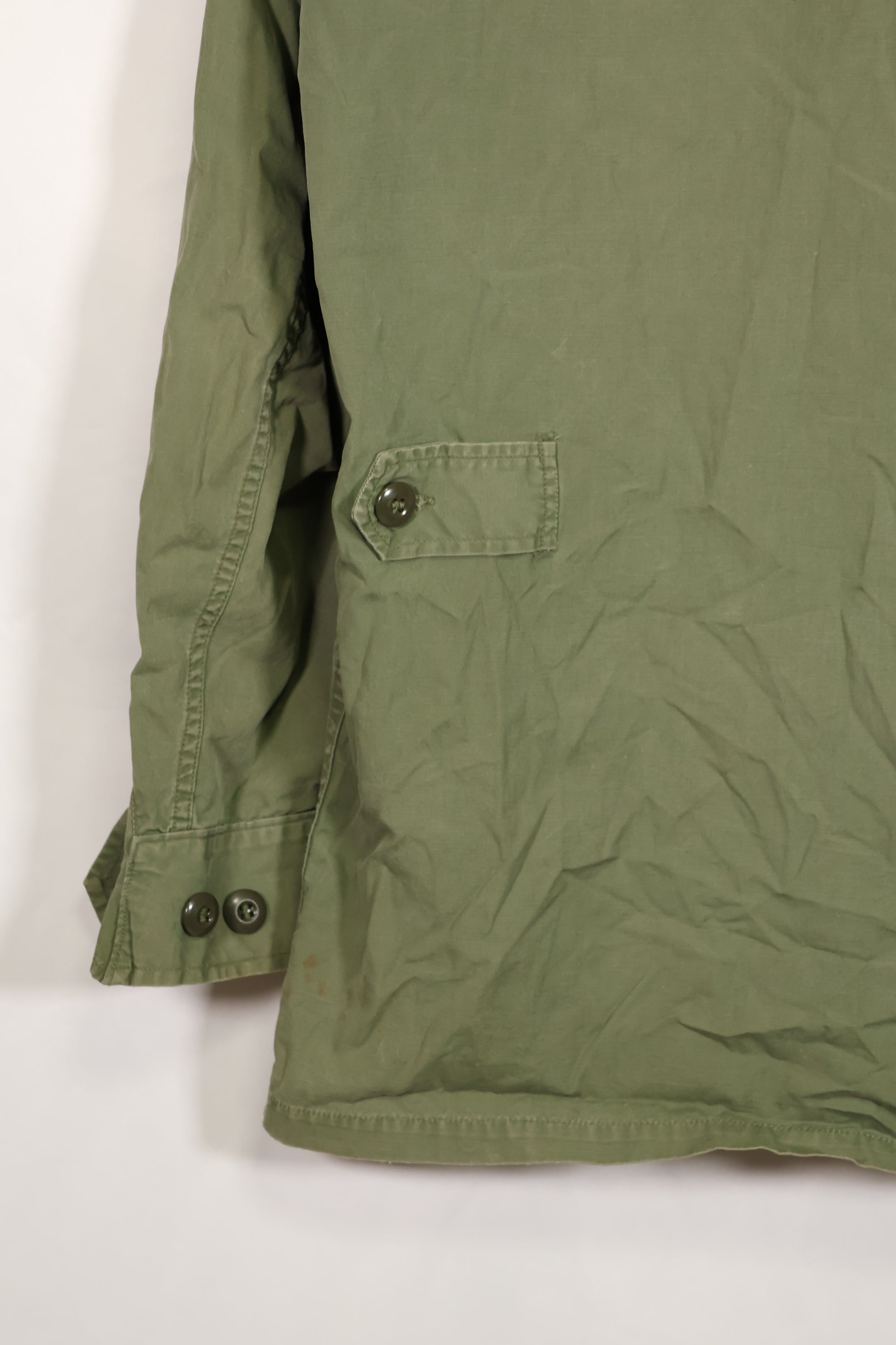 Real 1963 1st Model Jungle Fatigue Jacket, patch marks, faded.