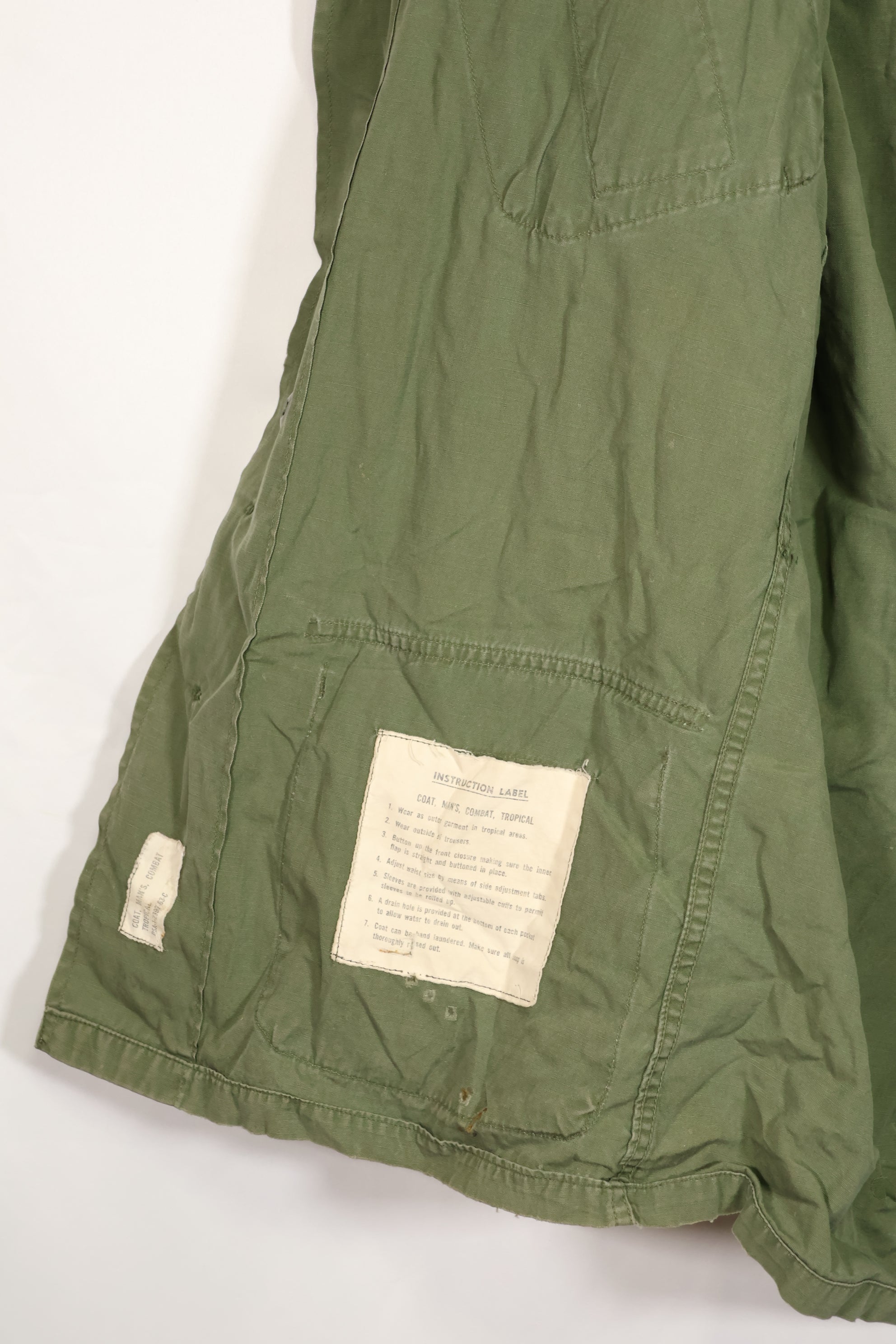 Real 1963 1st Model Jungle Fatigue Jacket, patch marks, faded.