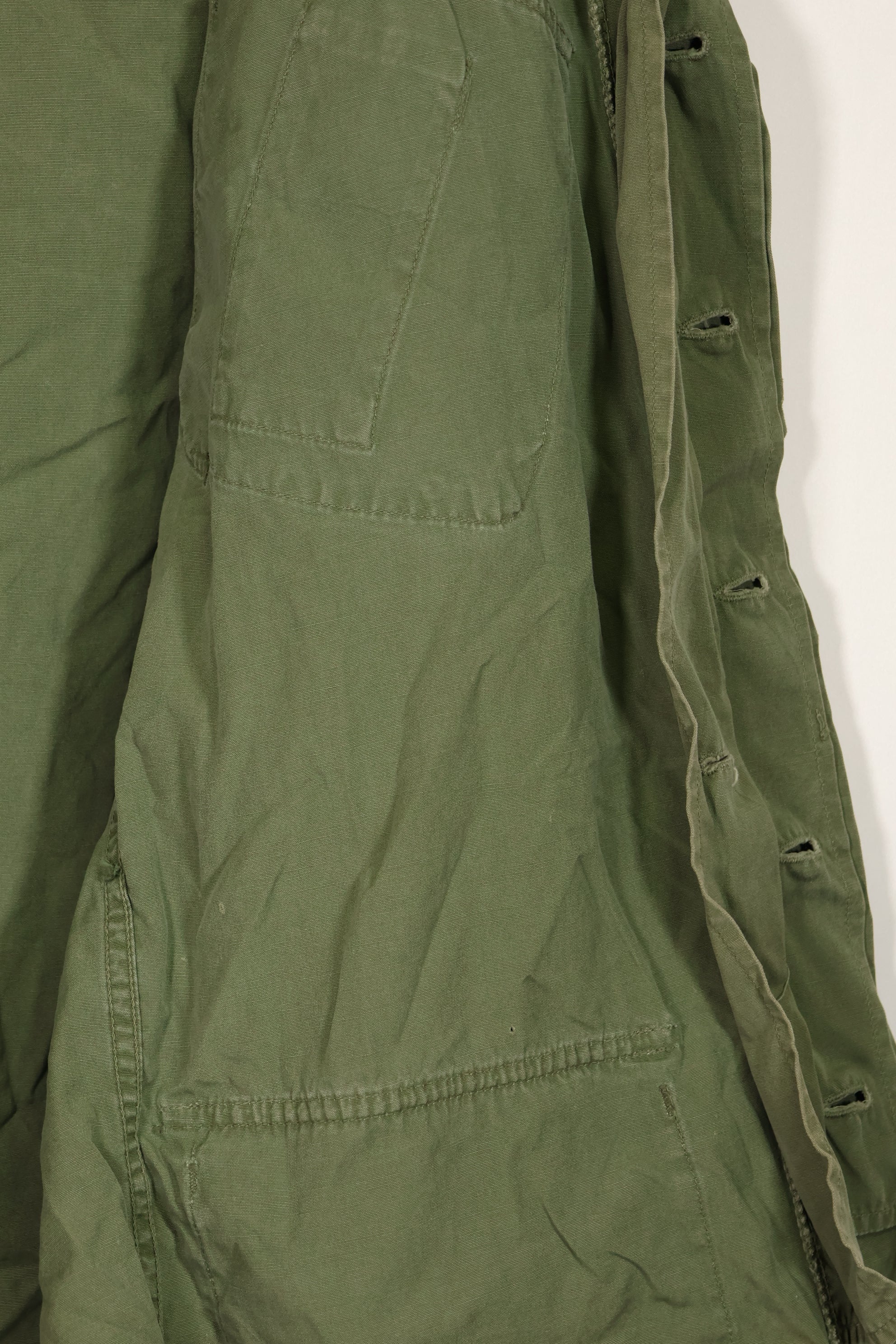 Real 1963 1st Model Jungle Fatigue Jacket, patch marks, faded.