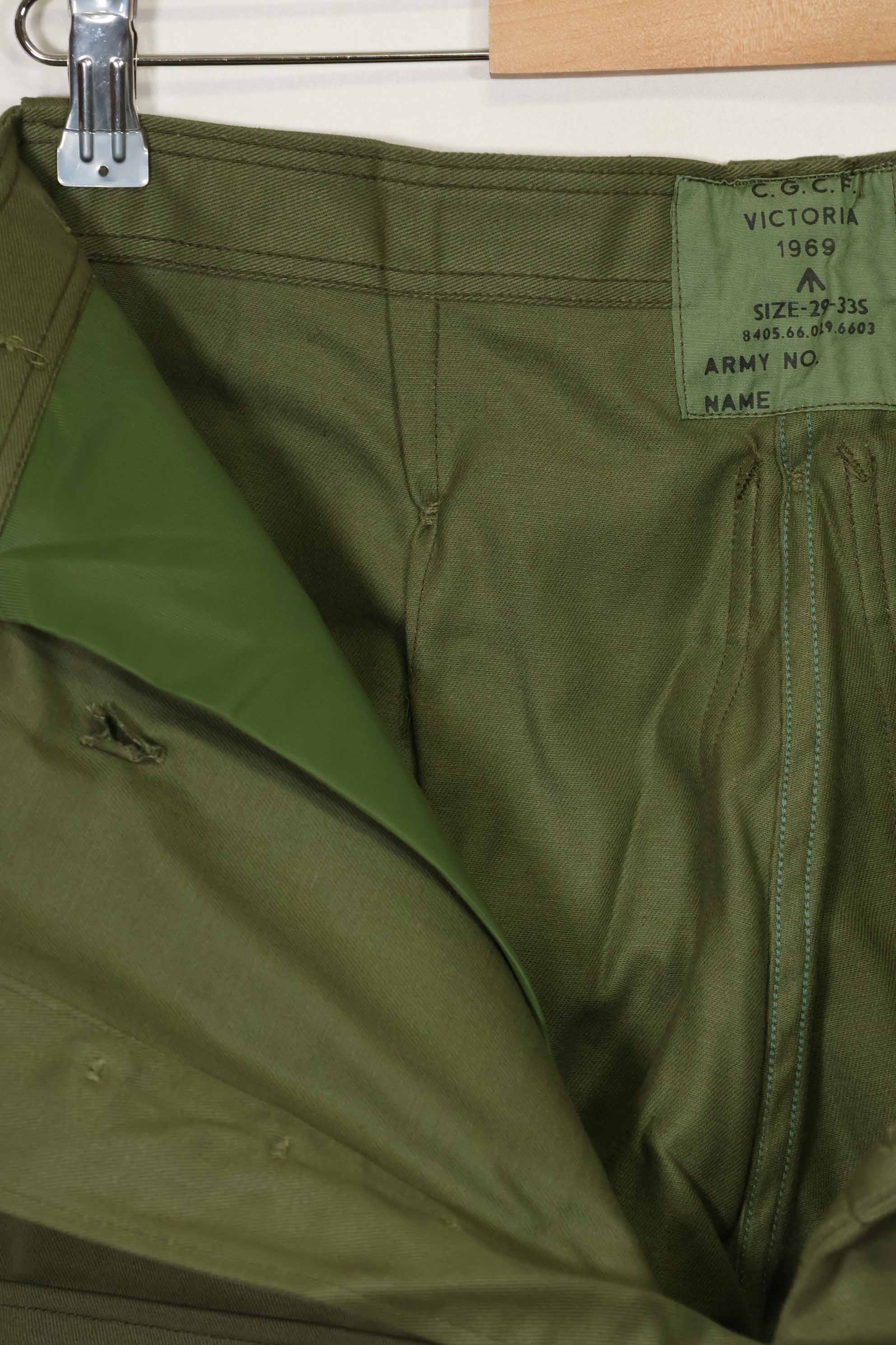 1969 Deadstock Australian Army OD Fatigue Pants, never used.