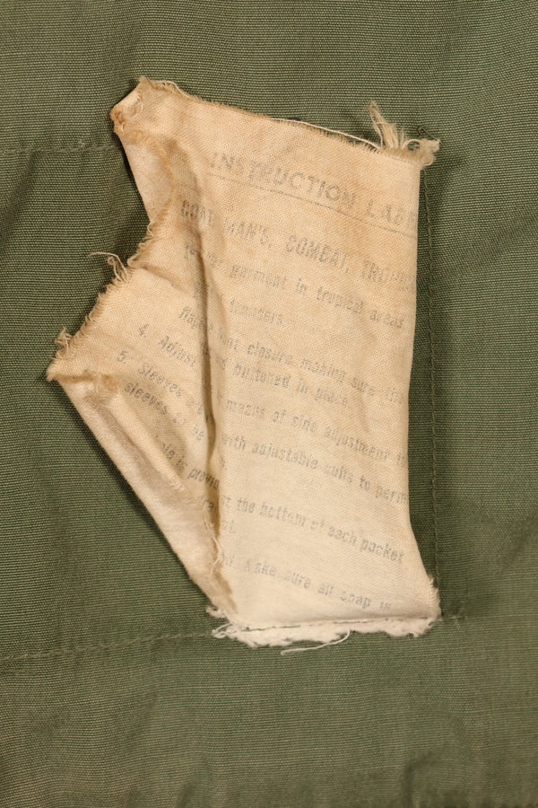 1963 Contract, estimated SMALL 1st Model Jungle Fatigue Jacket, used, stains, scratches.