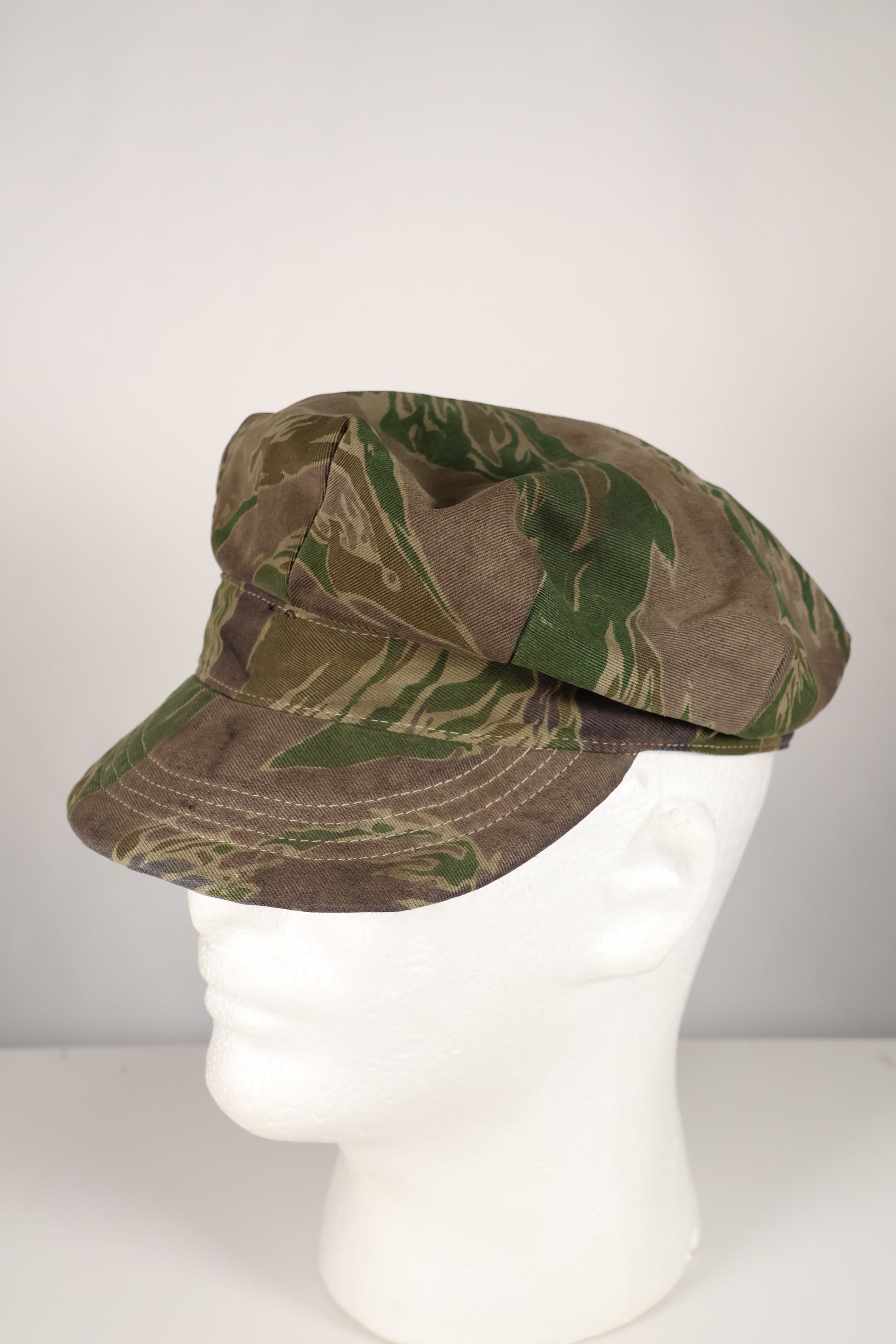 Real Okinawa Tiger Pattern CIDG Hat Tiger Stripe Hat, faded, used.