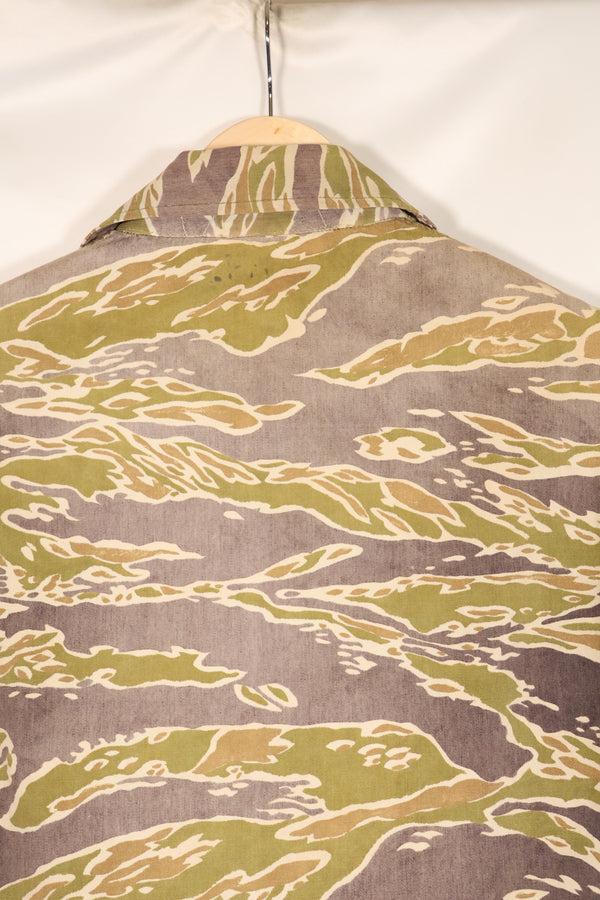 Real Late War Pattern Tiger Stripe Shirt, heavy weight fabric, faded, used.