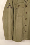 Late 1940s–1950s, U.S. Army, M-47 HBT Utility Shirt with Patches, Used