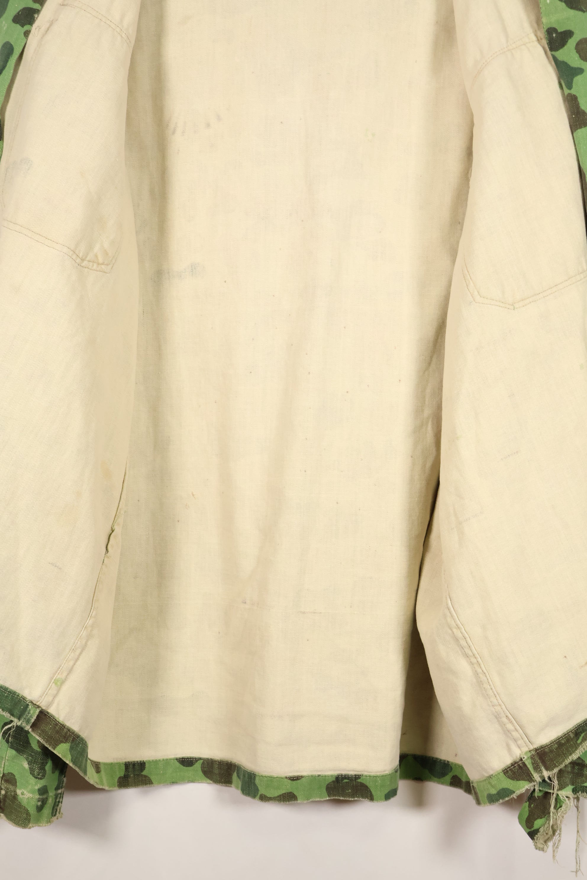 Late 1960s-early 1970s U.S. Navy advisor shirt, frogskin camouflage, locally sourced, used.