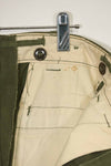 1940s-50s US Army M45 cotton field pants with modified cargo pockets, airborne use, used, B