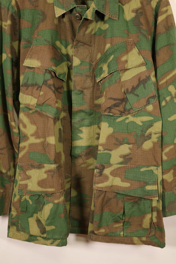 1969 Contract, M-S, U.S. Military, ERDL, Green Leaf Camo, Fatigue Jacket, Good Condition, Used