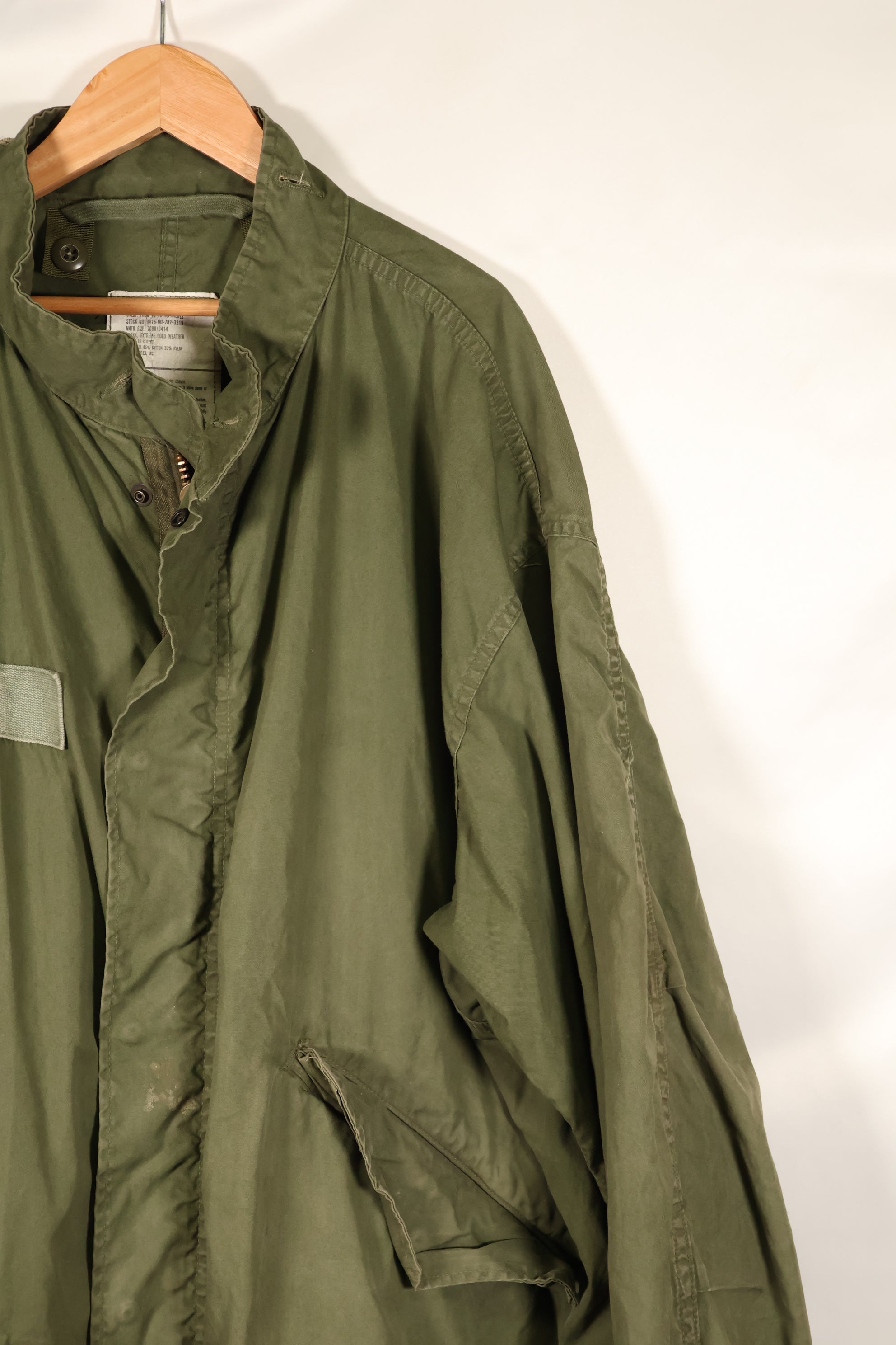 1982 Contract LARGE M65 Field Parka Fishtail Parka, used, shell only.