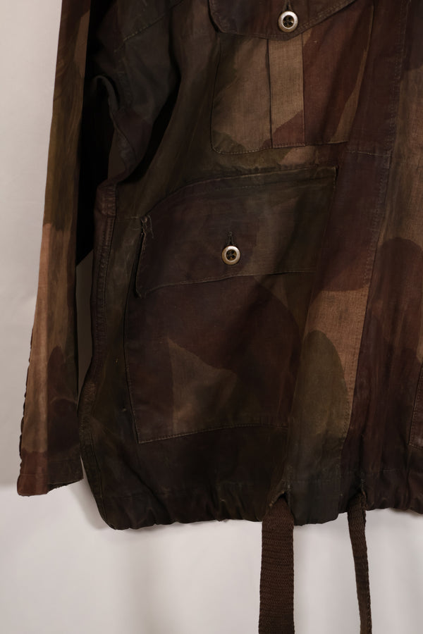 Real British Army SAS smock WINDPROOF camouflage smock, size unknown, heavy fabric, black dyed, used.