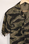 1960s US-L silver tiger stripe US cut shirt short sleeves custom torn