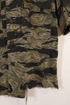 1960s US-L silver tiger stripe US cut shirt short sleeves custom torn