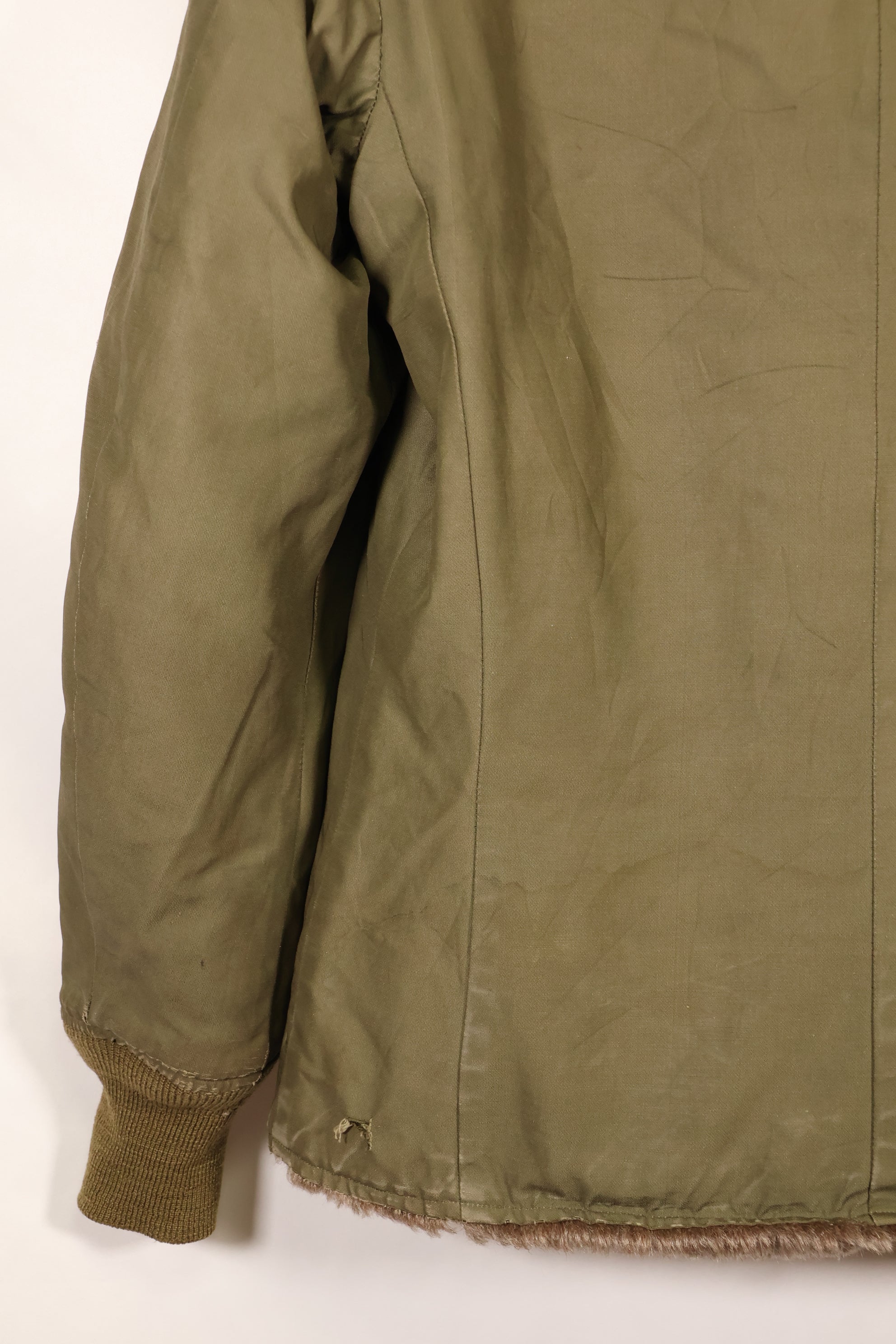 1940s WWII M-43 Field Jacket with thermal liner, used.