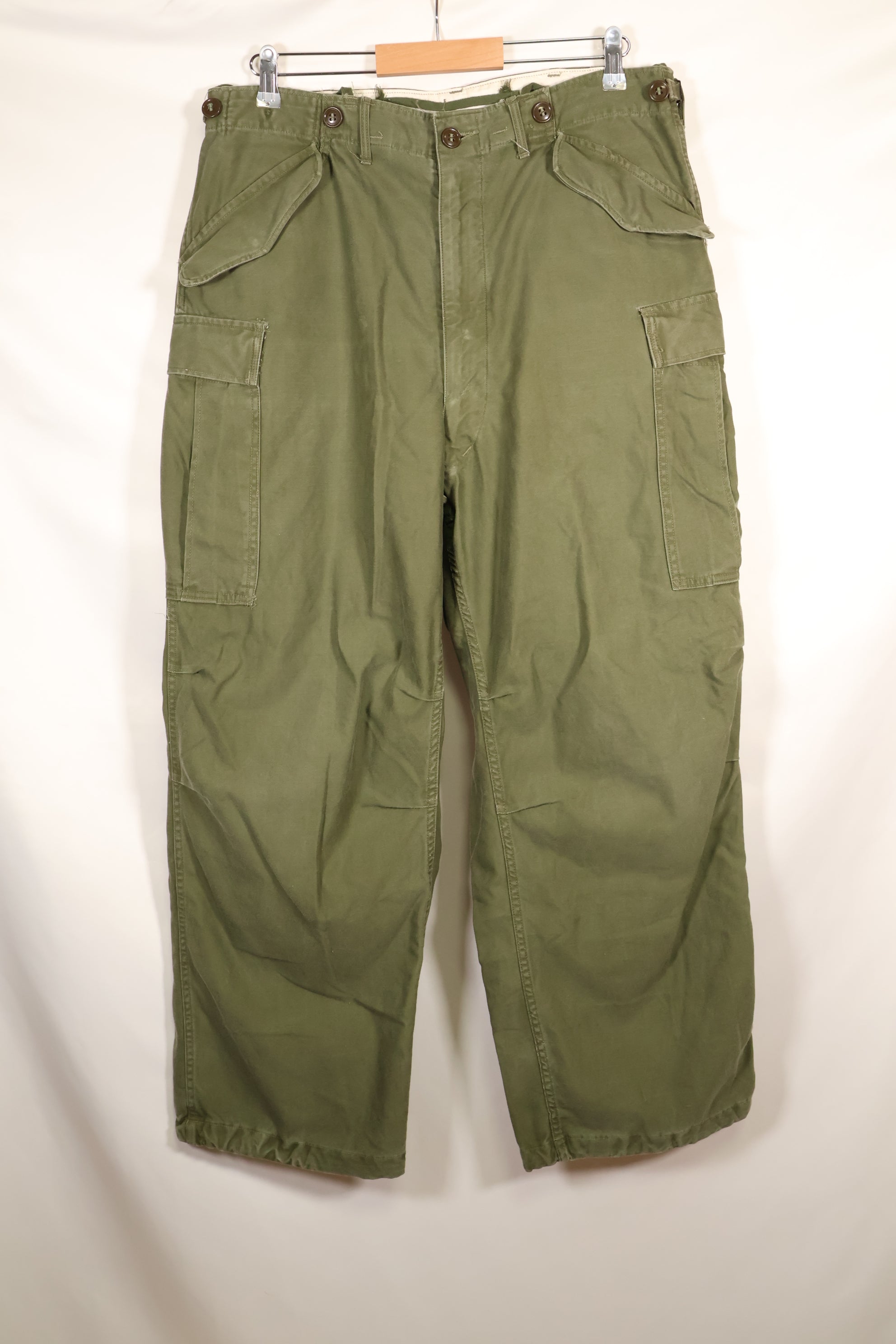 1951 contract M-R M51 cotton field pants, faded, used.