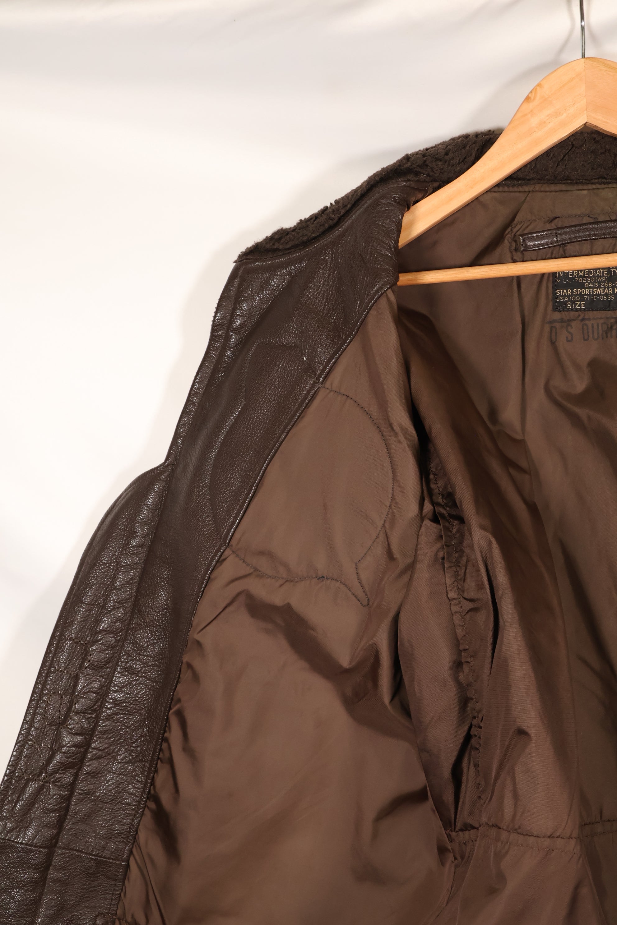 1971 contract size 44 G-1 flight jacket, painted, patches, used.