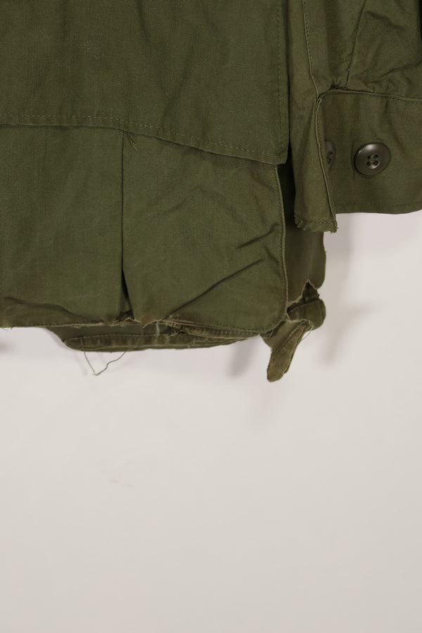 Real 1966-1967 3rd Model Jungle Fatigue Jacket L-R with damage.