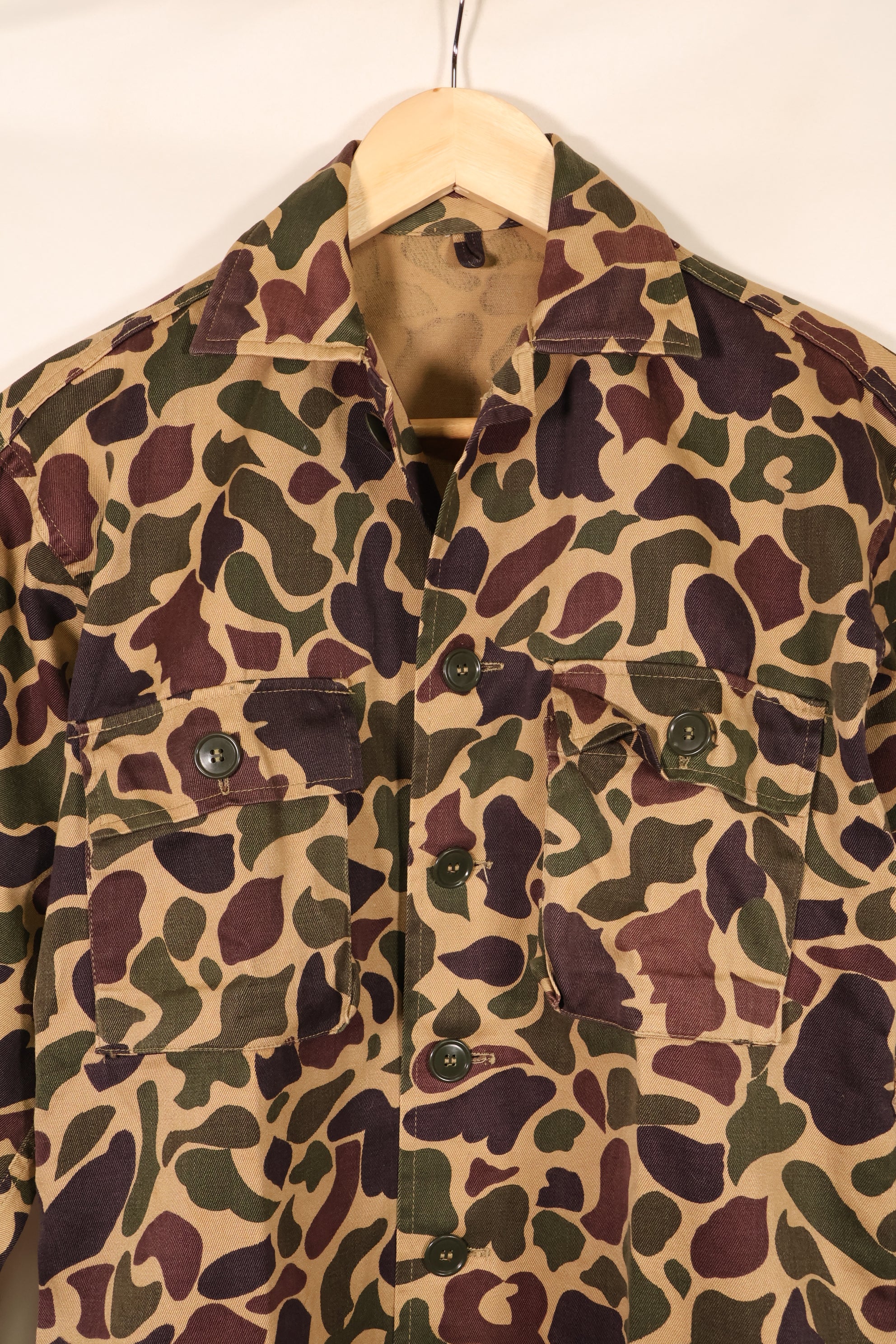 Early 1960s, Grade A-M, CIDG, Beogam Camouflage, Aisan Cut, Shirt, Locally Made, Frog Skin Camouflage, Used