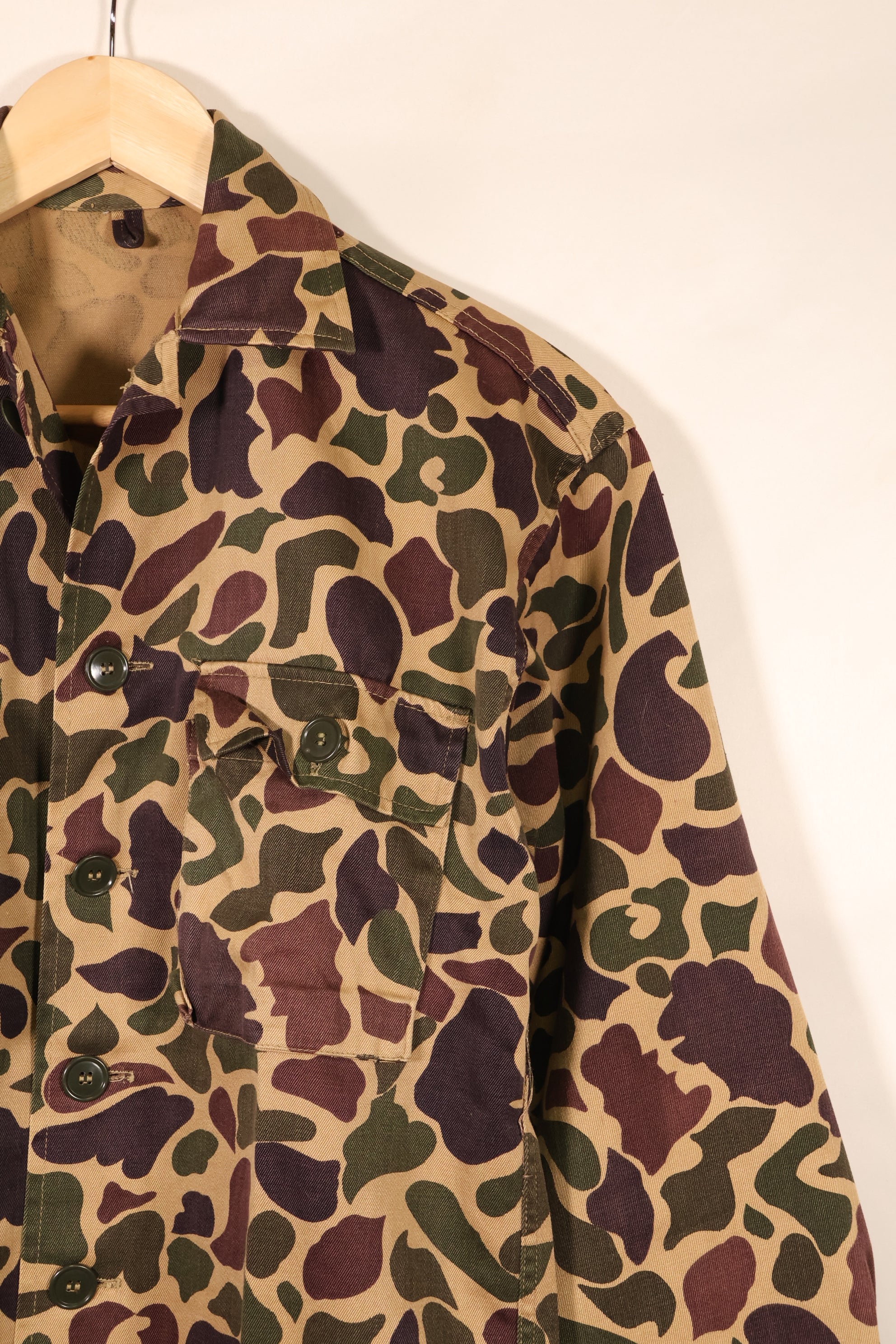 Early 1960s, Grade A-M, CIDG, Beogam Camouflage, Aisan Cut, Shirt, Locally Made, Frog Skin Camouflage, Used