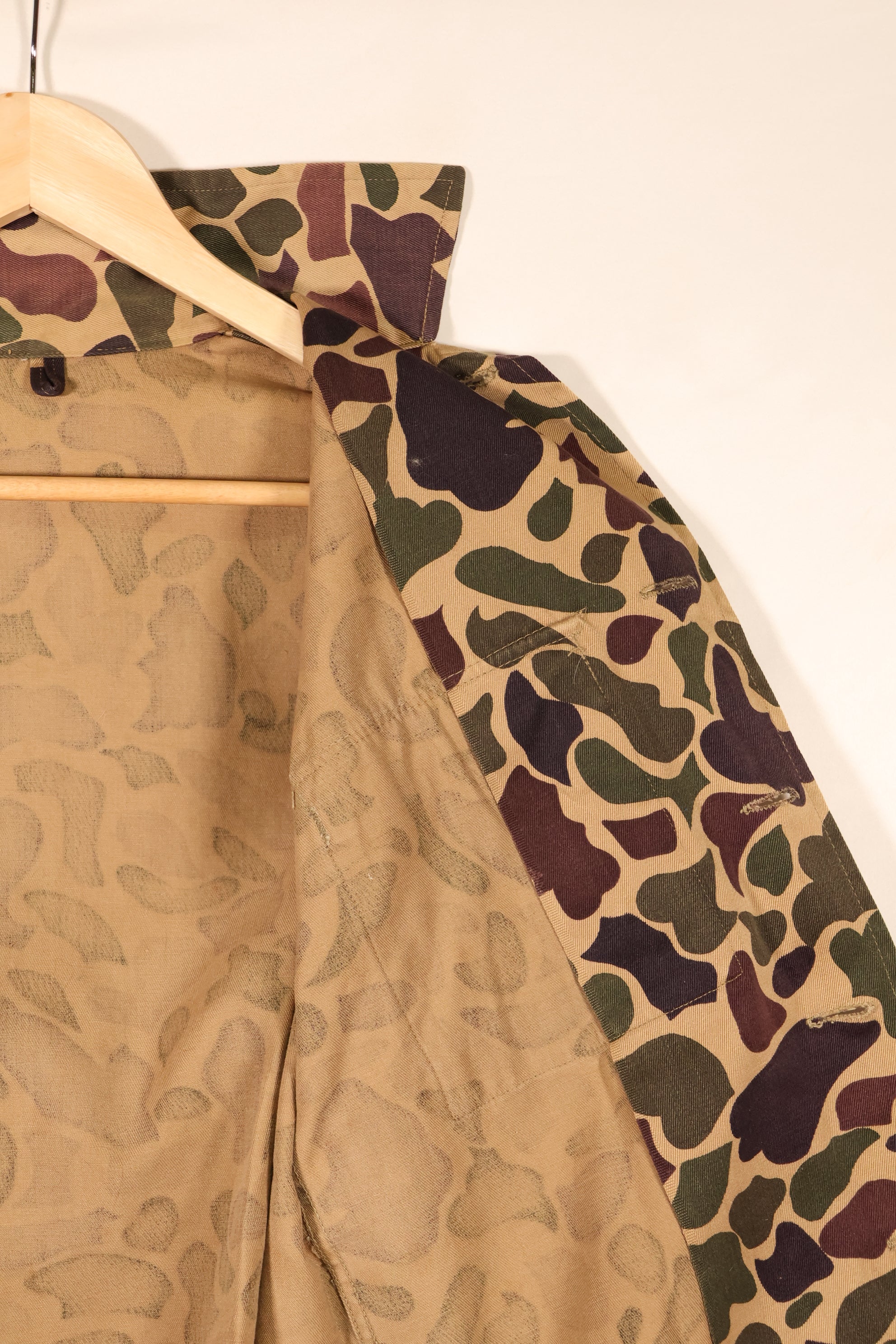 Early 1960s, Grade A-M, CIDG, Beogam Camouflage, Aisan Cut, Shirt, Locally Made, Frog Skin Camouflage, Used