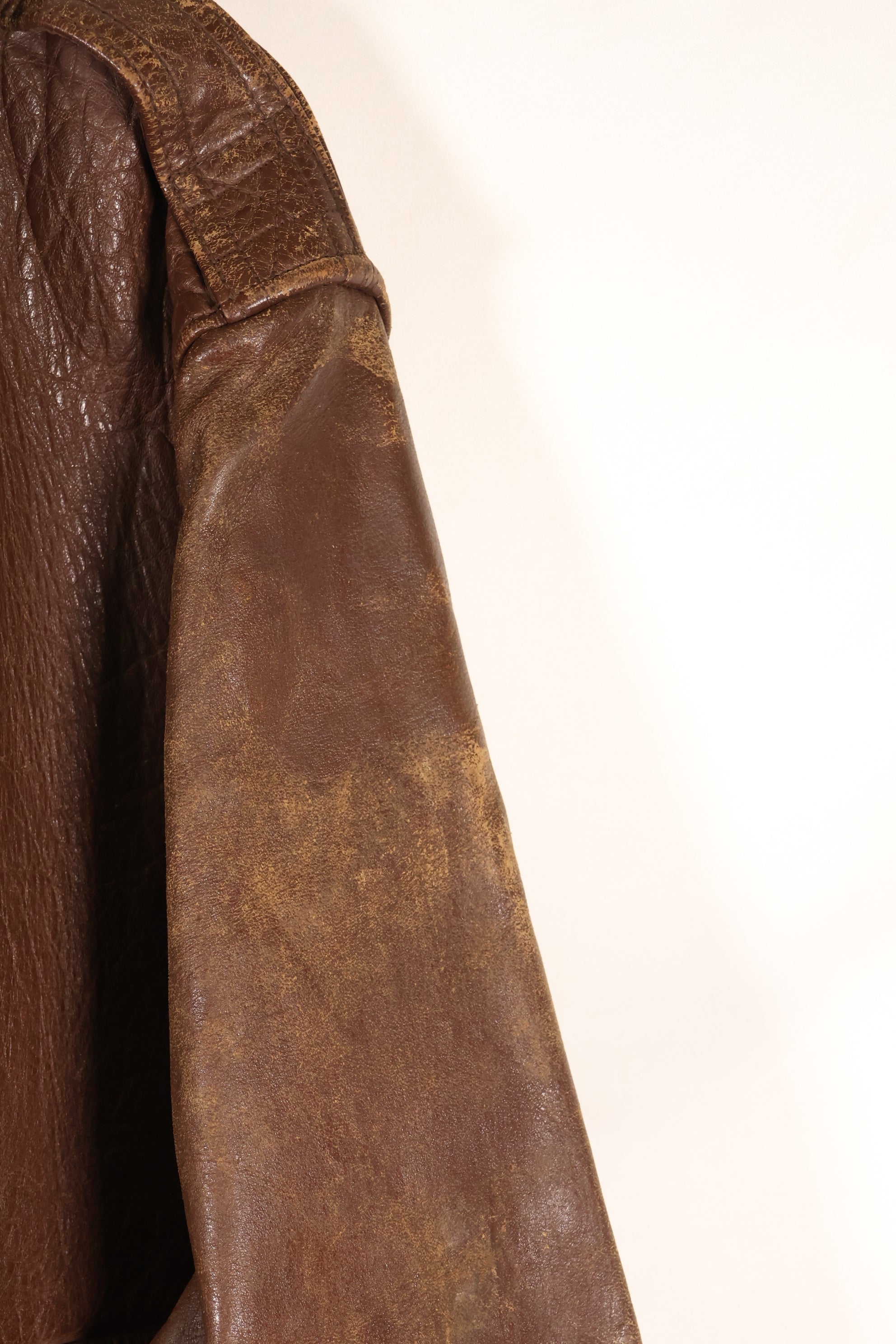 1940s size 42 WWII U.S. Army Air Corps USAAF A-2 flight jacket with name, used.