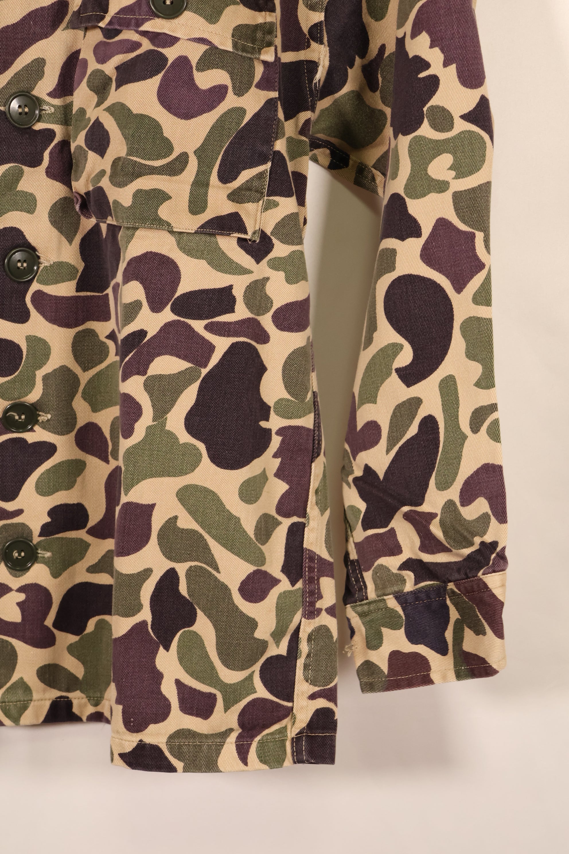 Early 1960s, A-M Equivalent, CIDG, Beogam Camouflage, Asian Cut, Shirt, Locally Made, Frog Skin Camouflage, Used