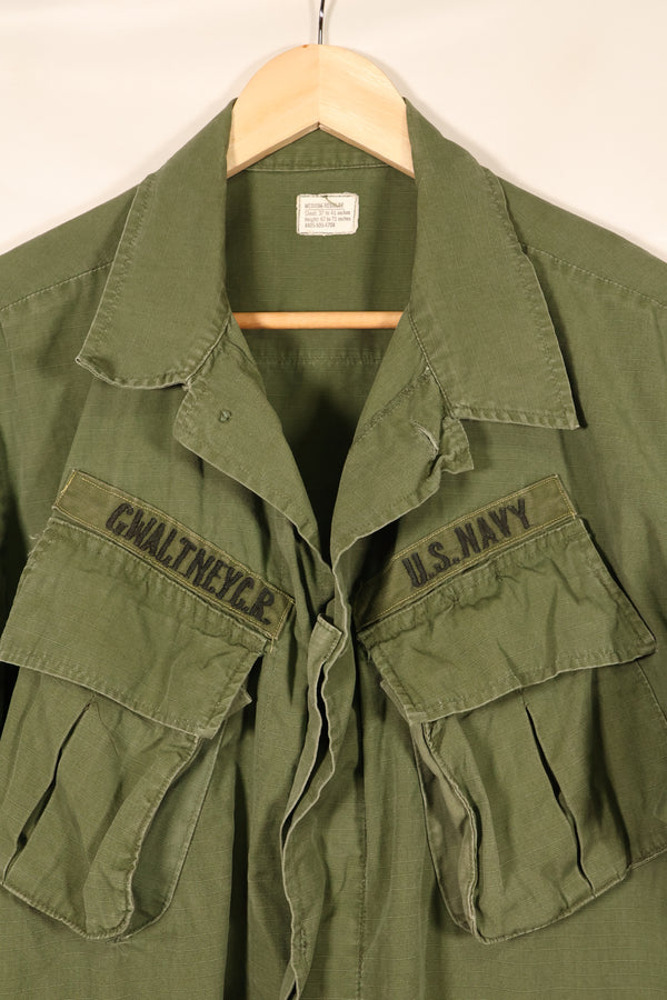 1968 Contract, M-R, 4th Model Jungle Fatigue Jacket, USN, Short-Sleeve Custom, Used