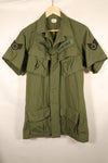 1969 Contract, S-L, Taylor Markings, 4th Model Jungle Fatigue Jacket, USAF, Short-Sleeve Custom, Used
