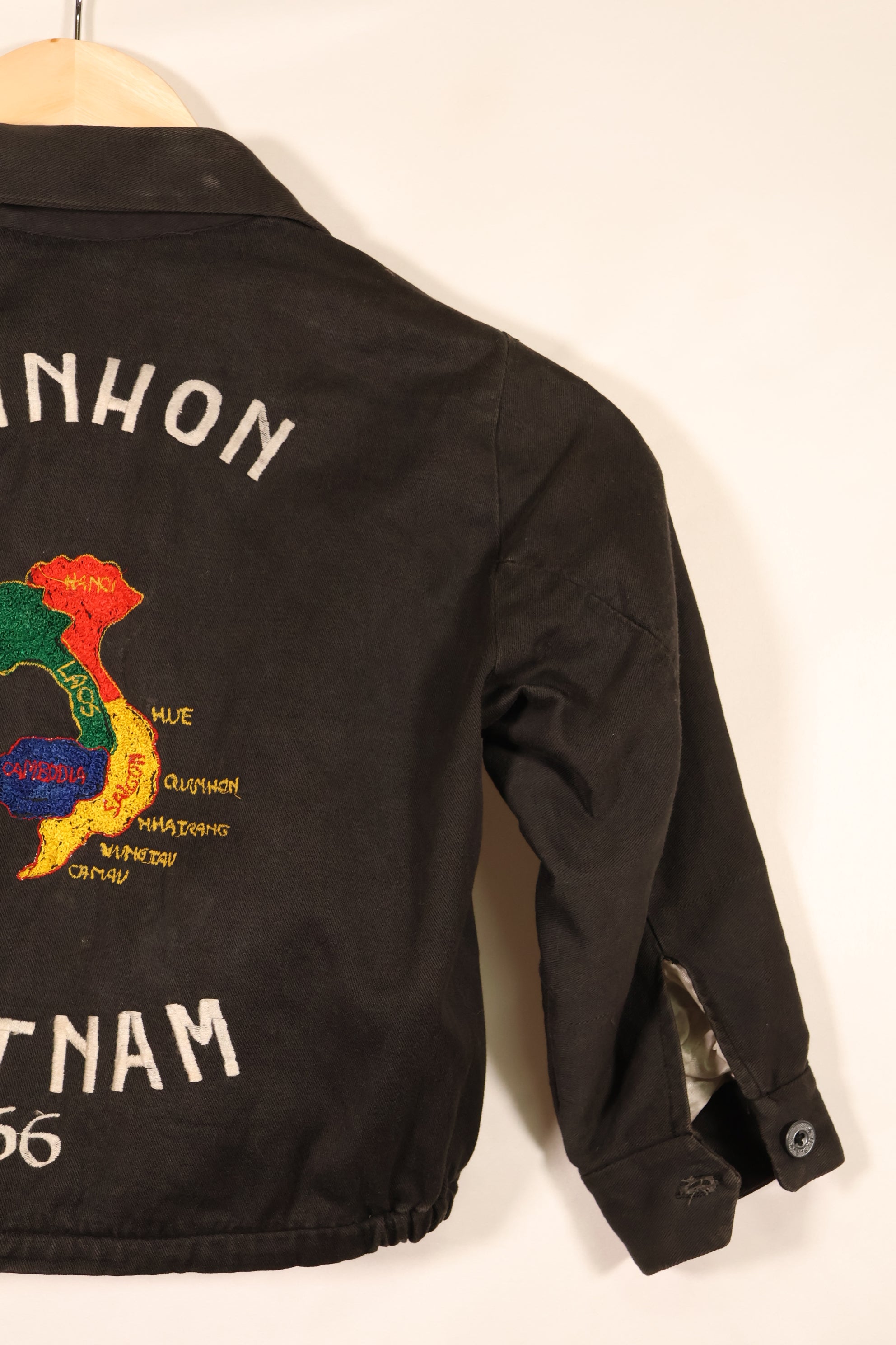 1966, Children size, Vietnam War, Tour Jacket, Viet Cong, QUINHON, Zipper Damaged, Used