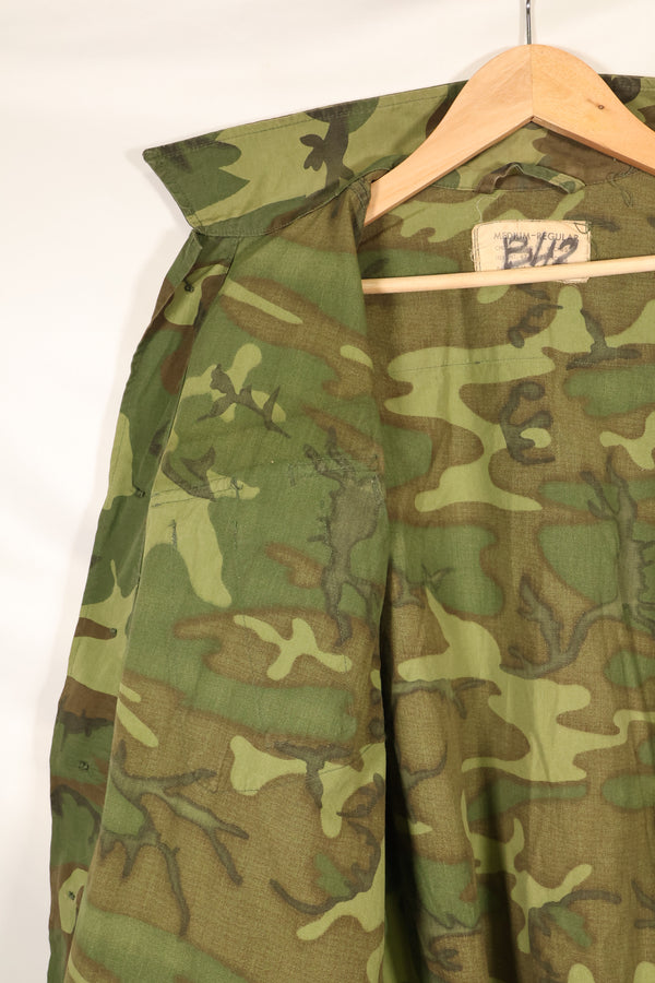 1966-67 Contract M-R ERDL Early Print Jungle Fatigue Jacket Used