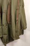 Late 1940's L size US Army M-48 Field Parka with repairs, used movie company costume.