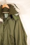 1980's lot LARGE resin zipper M65 field jacket without liner, with hood, almost unused.