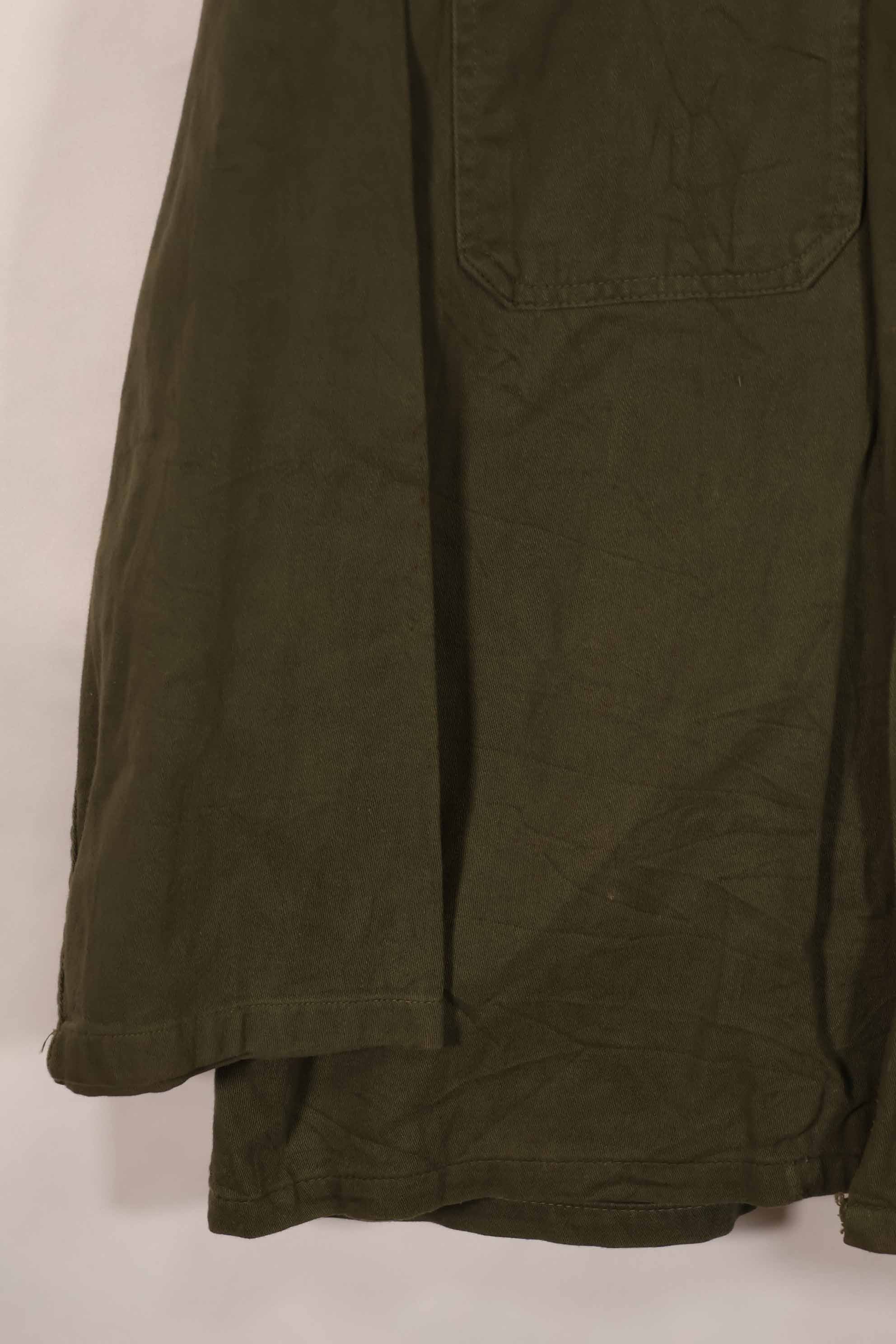 Real early 1960s lot US Army OG-107 utility shirt, used A