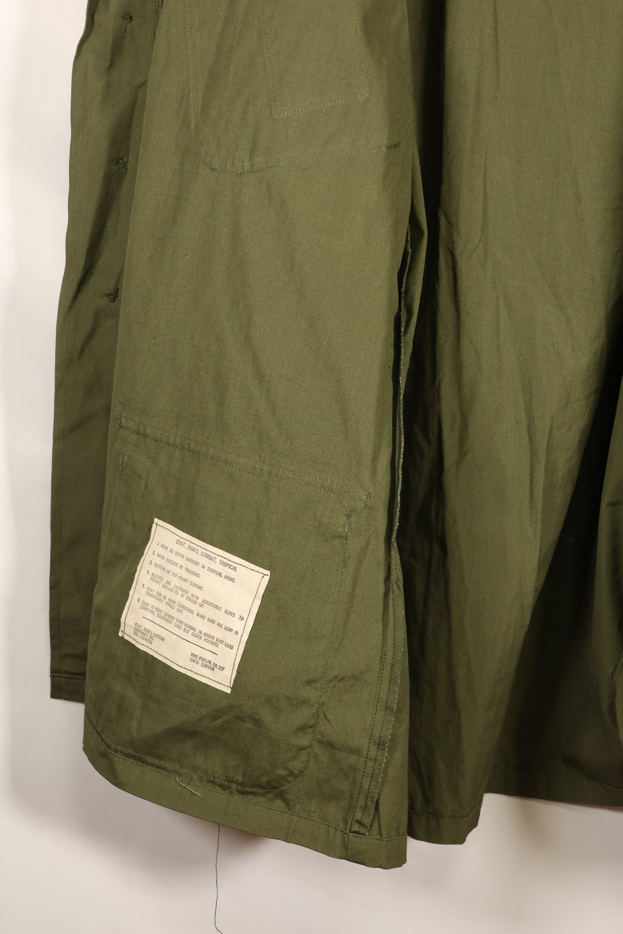 1966-67 Contract M-R 3rd Model Jungle Fatigue Jacket, almost never used, good condition.