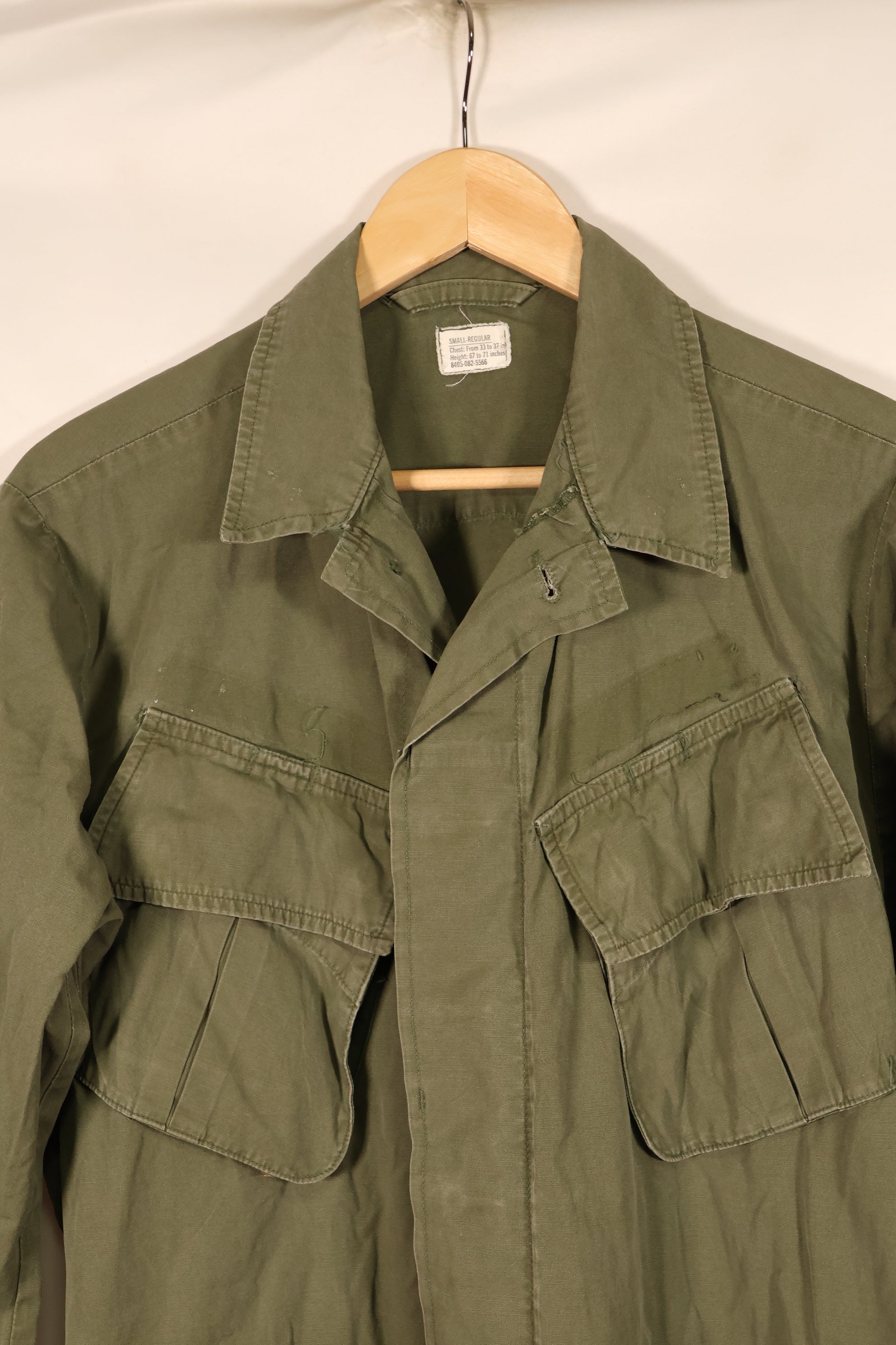 Around 1967; S-R 3rd Model Jungle Fatigue Jacket; Slightly Faded; Used