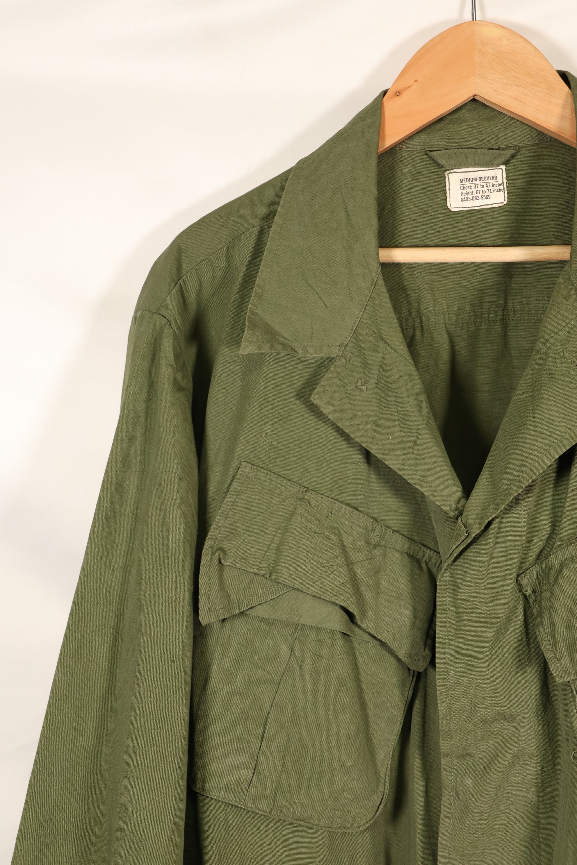 1966-67 Contract M-R Non Rip 3rd Model Jungle Fatigue Jacket in good condition.